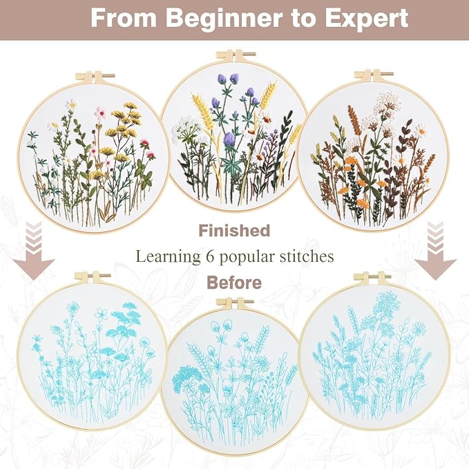 RidaaFri Embroidery Kit for Beginners, Hand Embroidery Practice Kit - Image 2