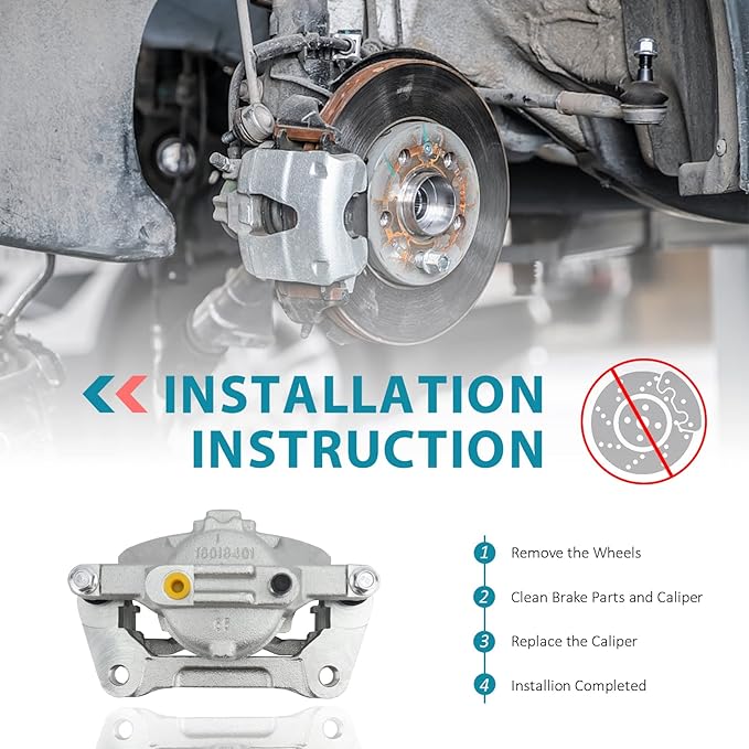 IRONTEK 18B5045 Front Left Brake Caliper for 08-13 for Chrysler Town&Country, 08-15 for Dodge Grand Caravan/07-10 Nitro, 08-12 for Jeep Liberty, 07-12 Wrangler, 12-13 for Ram C/V, 09-12 for VW Routan