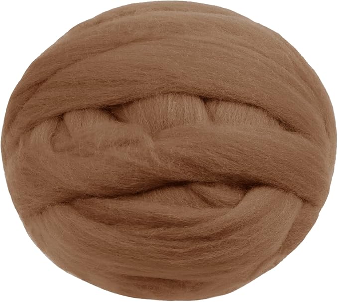 JeogYong Needle Felting Wool, 7.05oz Wool Roving Chunky Wool Yarn, Camel Wool by JeogYong