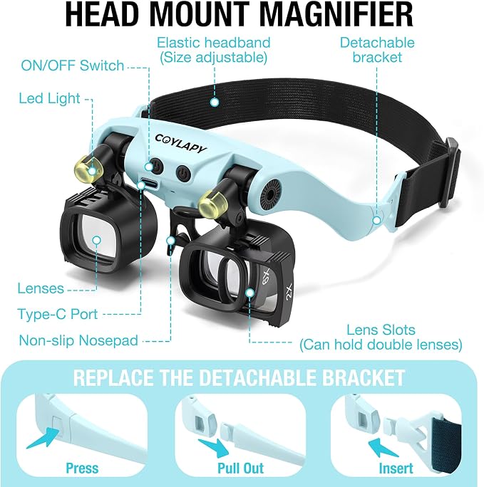COYLAPY Magnifying Glasses for Close Work, Jewelers Magnifying Glass - Image 2
