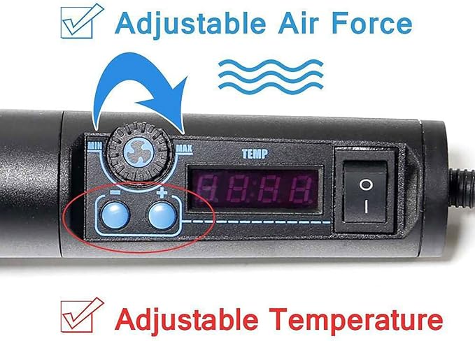 Heat-Gun-Vinyl-Heat-Shrink Rework Station iHGun-1 650W Accuracy Air Force and Temperature Adjustable LED Display
