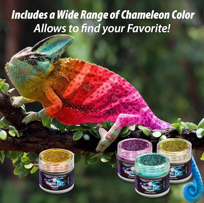 Chameleon Mica Powder, 28 Jars of Color Shift Mica Powder Set - Image 7