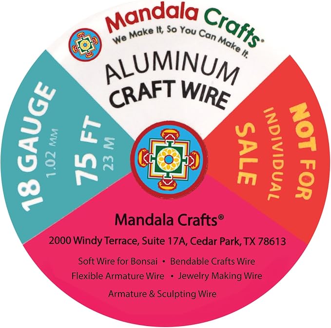 Mandala Crafts 18 GA Gray Copper Red Assorted Anodized Aluminum Craft Wire | - Image 3