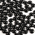 0.5lb Black Glass Marbles for Vase Black Flat Glass Beads, Decorative Pebbles by MBKHFLL