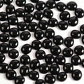 10 lbs Black Glass Rocks for Fire Pits, Decorative Flat Beads for Vase Fillers by MBKHFLL