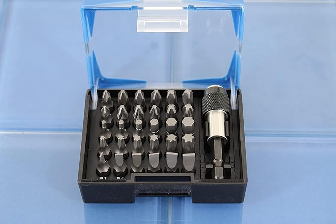 31 pc Impact Ready Security Screwdriver Bit Set Kit with Quick Release Chuck