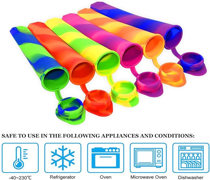 Homemade Popsicle Molds, 6 Pack Drip Free Ice Pop Molds | Easy Release Silicone - Image 6