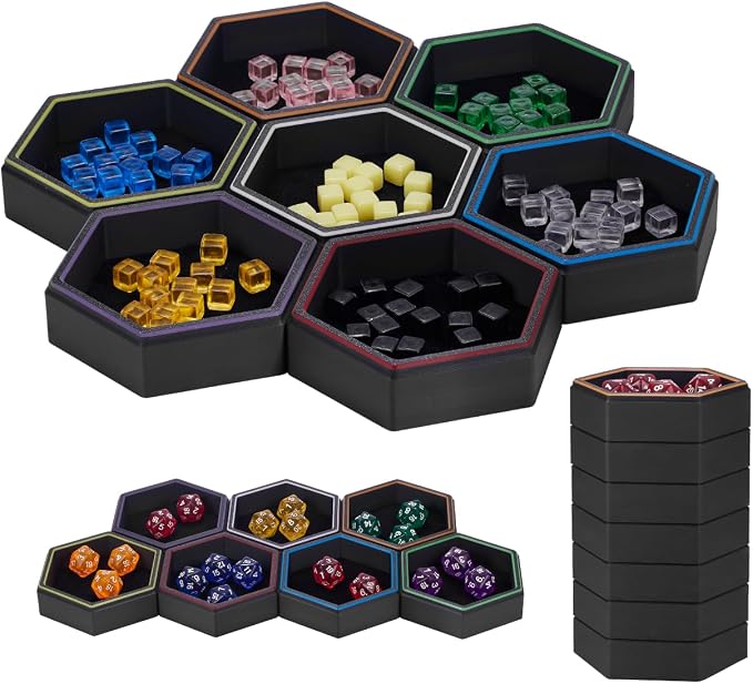 Magnetic Board Game Storage Trays, Hexagonal Modular Organizer, Flexibility by Unknown