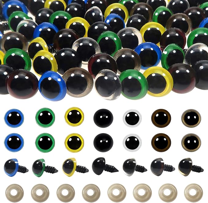 TOAOB 140pcs 14mm Colorful Plastic Safety Eyes Craft Eyes by TOAOBTHEONEANDONLYBABY