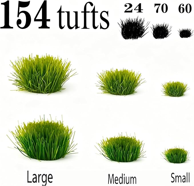 Tufts - Battlefield 154 Pcs, 3 Sizes -Terrain Model Kit - Image 2