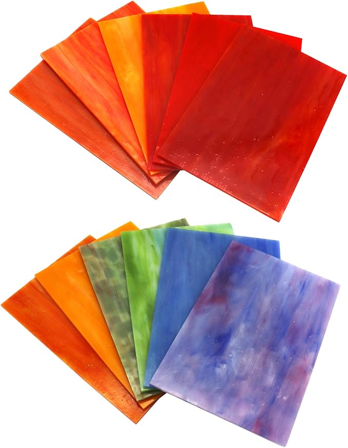 LITMIND 12 Sheets Variety Stained Glass Sheets Pack, 4 x 6 inch Mosaic Glass - Image 6