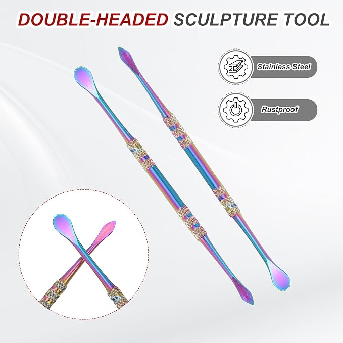 HARFINGTON 11pcs Wax Carving Tool 4.75" Double-Headed Stainless Steel Sculpture - Image 4