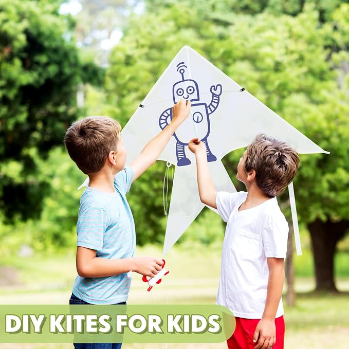Libima 100 Pcs DIY Blank Kites for Kids Bulk Large Kite Making Kit Easy to Fly - Image 5