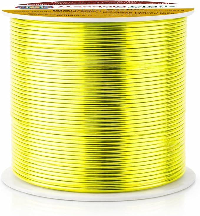 Mandala Crafts 18 Gauge Yellow Green Anodized Aluminum Craft Wire, 100 FT | - Image 2