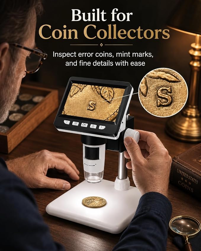 Digital Coin Microscope 1000X, 4.3" LCD Coin Magnifier - Image 6
