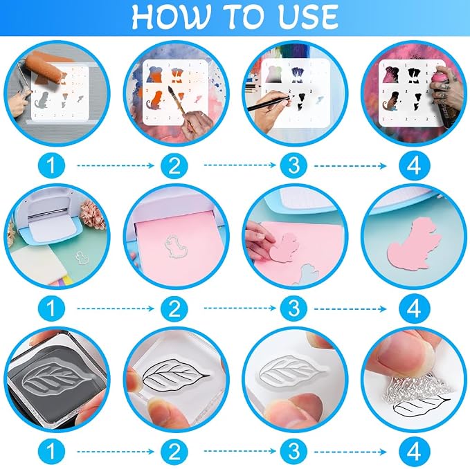 4Pcs Clear Stamps and Cut Dies Set - Image 3