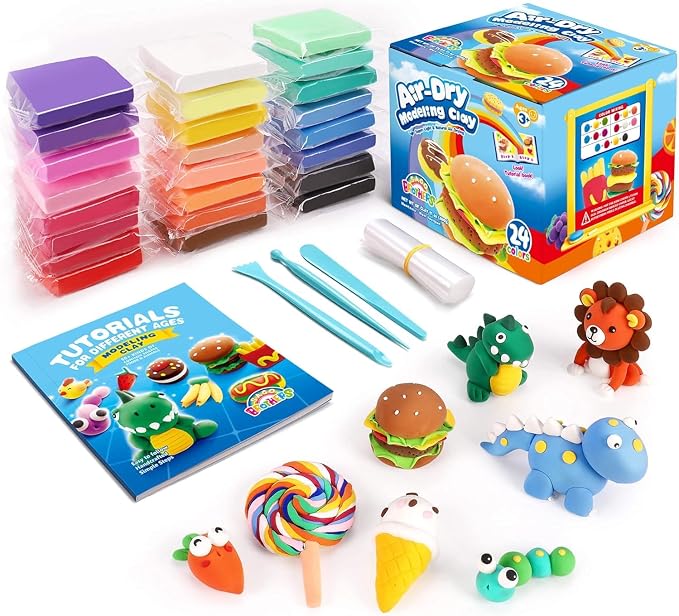 Sago Brothers Air Dry Clay 24 Colors, Kids Toys Modeling Clay Kit, No-Bake No by SagoBrothers