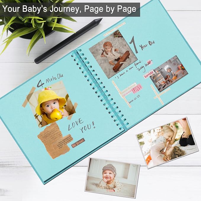 DIY Scrapbook Album 7x7 Inch, Hardcover Kraft Paper Scrap Book Photo Album - Image 2