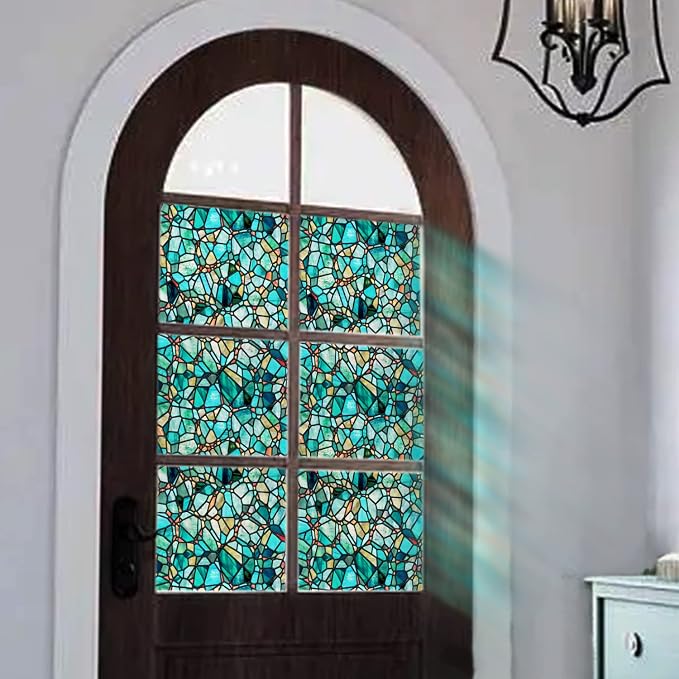 funlife Original Hand-Drawn Privacy Stained Glass Window Film, Single Sided - Image 9