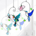 2 Packs Hummingbird Stained Glass Window, Stained Glass Window Hanging by Royxen
