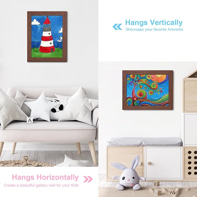Kids Art Frames, 9x12 Front Opening Kids Artwork Frames Changeable, Holds 50 Pcs - Image 2