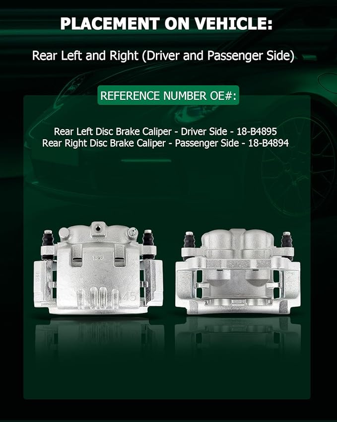 SCITOO Rear Left+Right Brake Calipers With Bracket 18-B4894 18-B4895 Compatible For Dodge Ram 1500 2006-2008 For Dodge Ram 2500 2004-2008 For Dodge Ram 3500 2003-2008