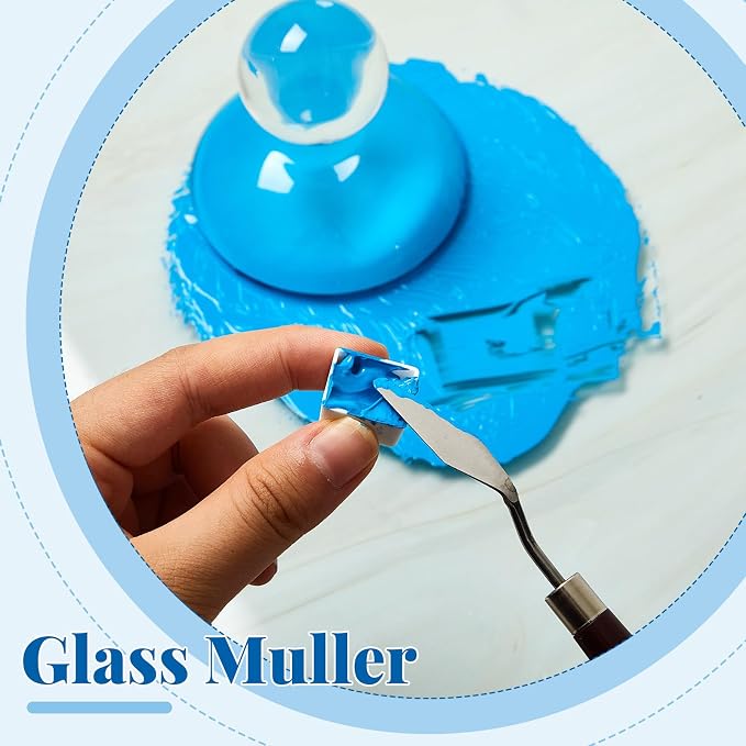 Nuanchu Glass Muller for Making Paint, 2.95 in Muller Art Supplies for Artists - Image 2