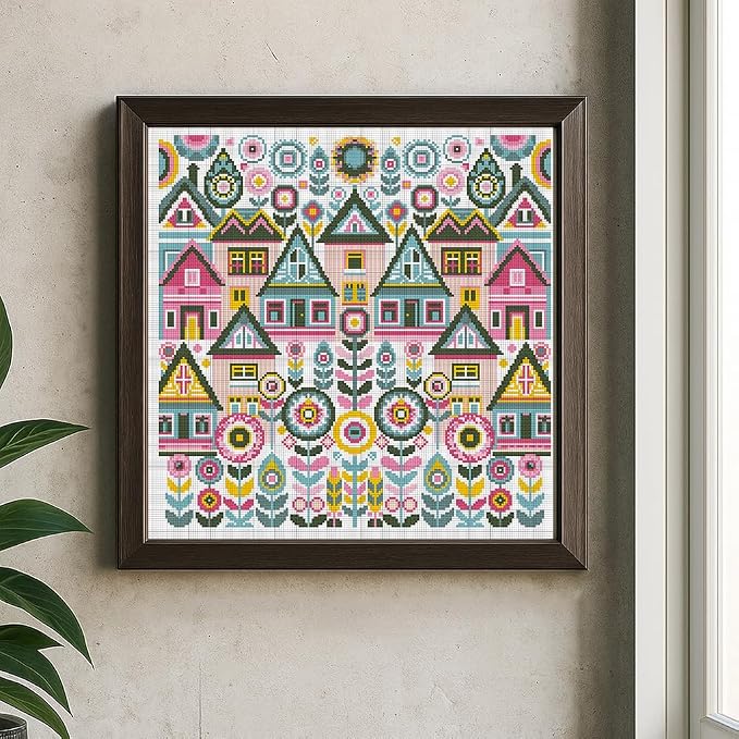FREEBLOSS 11CT Vector Cottage Stamped Cross Stitch Kits Complete Embroidery Kits - Image 5