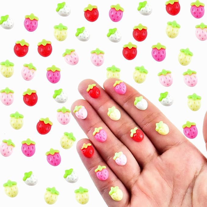 100 Pieces Colorful Tiny Strawberry by HOMICO
