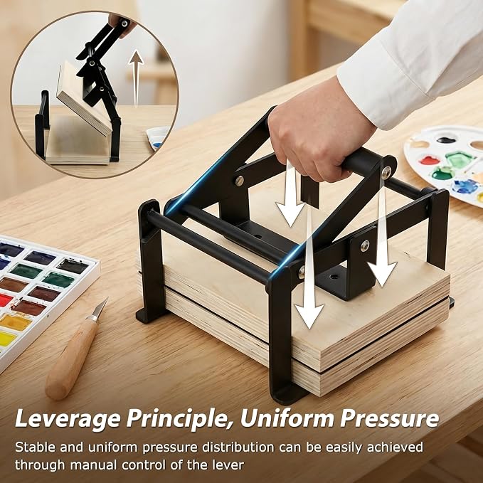 Linocut Printing Hand Lever Press Machine, A5 Linocut Press Machine, - Image 3