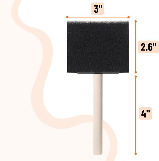 Bates Foam Paint Brushes, 24 Pack - Image 3