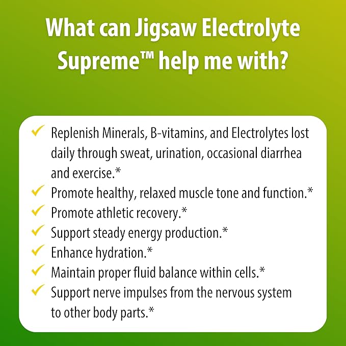 Jigsaw Health Electrolyte Supreme | Broad Spectrum of Electrolytes + Trace Minerals | Lemon-Lime Flavor | 60 Servings (Packets)