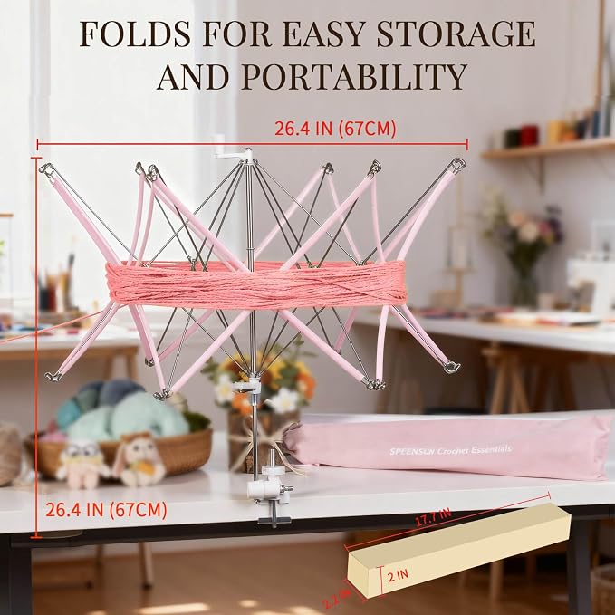 SPEENSUN Yarn Swift, Adjustable Angle/Height Yarn Umbrella Turn Loose Yarn into - Image 6