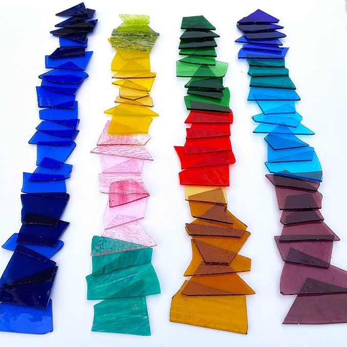 LITMIND 2.2LB Transparent Mixed-Color Stained Glass Scraps - Image 2