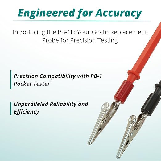 Excelta PB-1L Straight Replacement Probe, Precision Crafted for PB-1 Pocket Tester, Durable and Reliable, Made in USA, Ideal for Meters Group, Professional