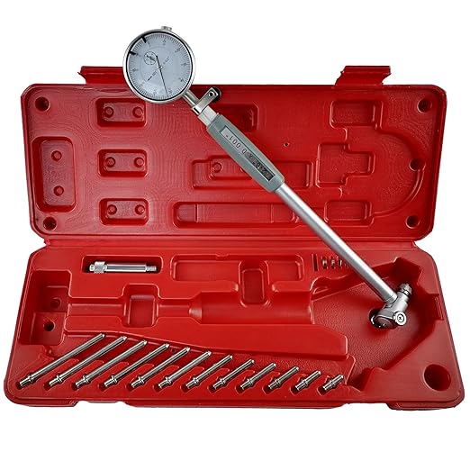 Dial Indicator Bore Gage 2" - 6" Range(0.001"), Dial Indicator Bore Gage Gauge, Stem Length 6'' with Carbide anvils (2"-6" Range