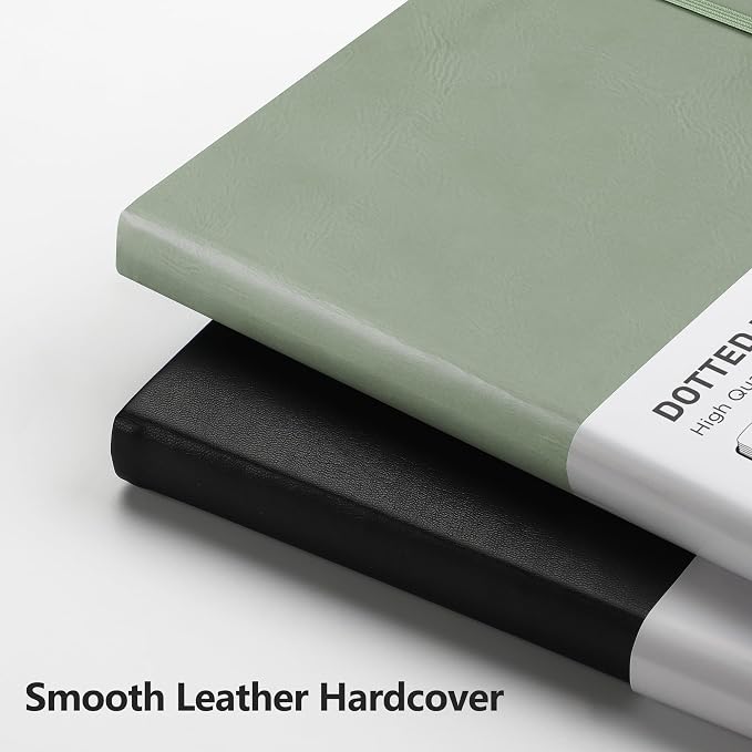 RETTACY Dotted Journal Notebook, 192 Pages, A5 Medium Size | Leather Hardcover - Image 4
