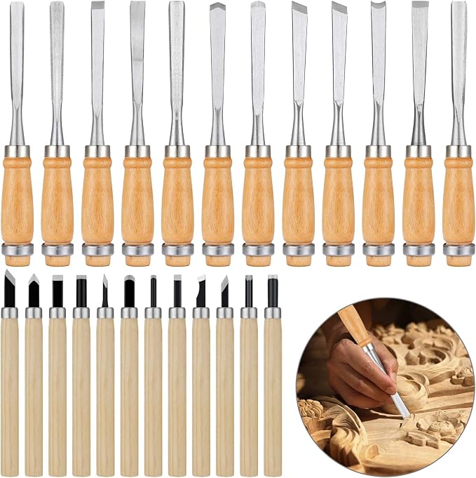 Calary 24Pcs Wood Carving Chisel Set by calary