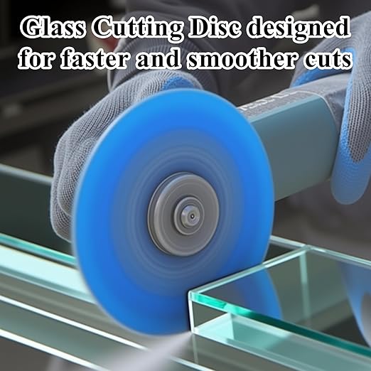 Lamoutor 6Pcs 4 Inch Glass Cutting Disc for Angle Grinder, Diamond Saw Blade, Tile Cutter Blade for Cutting Marble Glass Tile Jade Crystal（Green/Blue/Yellow/Black/Red/Orange）