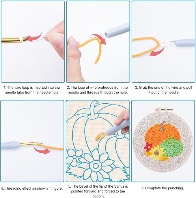 Louise Maelys Beginners Punch Needle kit, Embroidery Starter Kits - Image 3