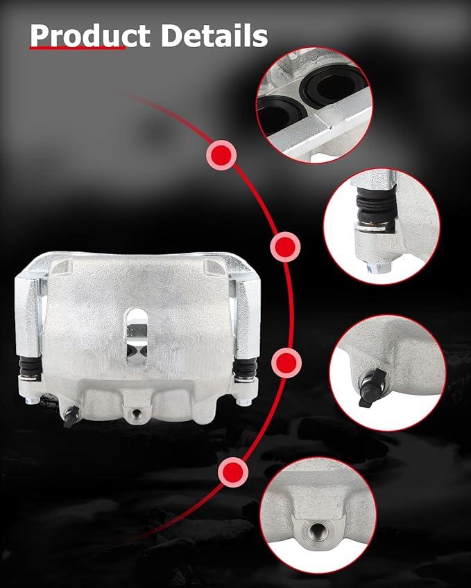 cciyu Front Left Brake Caliper Assembly w/Bracket 18-B4975 2005 2006 2007 2008 For Ford For F-150,2005 2006 2007 2008 For Ford For Lobo,2006 2007 2008 For Lincoln For Mark LT
