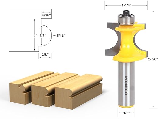 YONICO Bullnose Beading Router Bits 5/8-Inch Bead 1/2-Inch Shank 13194
