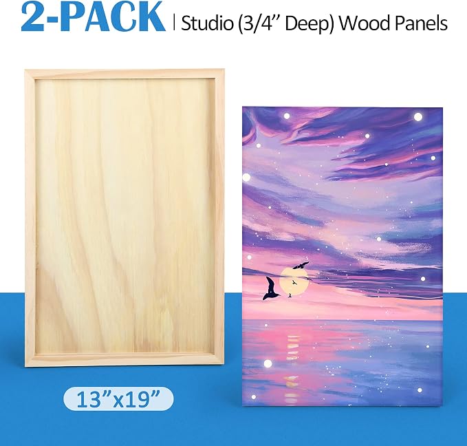 Falling in Art 2 Pack 13x19 Unfinished Birch Wood Panels Kit - Image 6