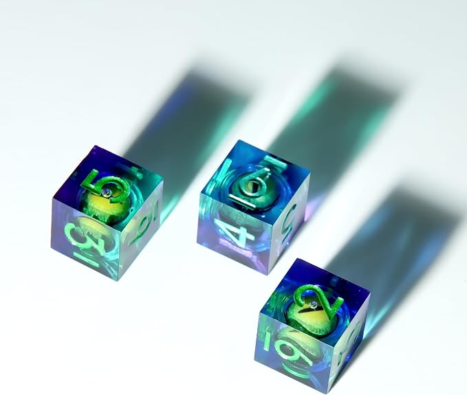 3Pcs D6 Dargon Eye Liquid Core DND Dice Set - Image 4