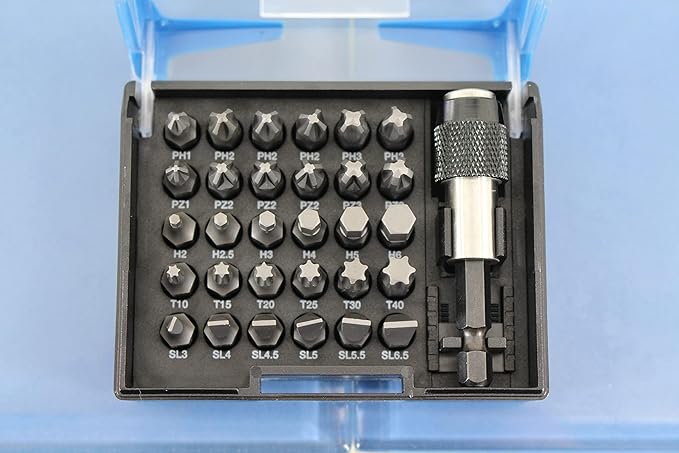 31 pc Impact Ready Security Screwdriver Bit Set Kit with Quick Release Chuck