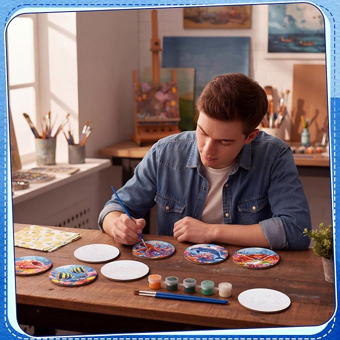 Reallnaive 8 Pcs Ocean Paint by Numbers Kit - Image 6