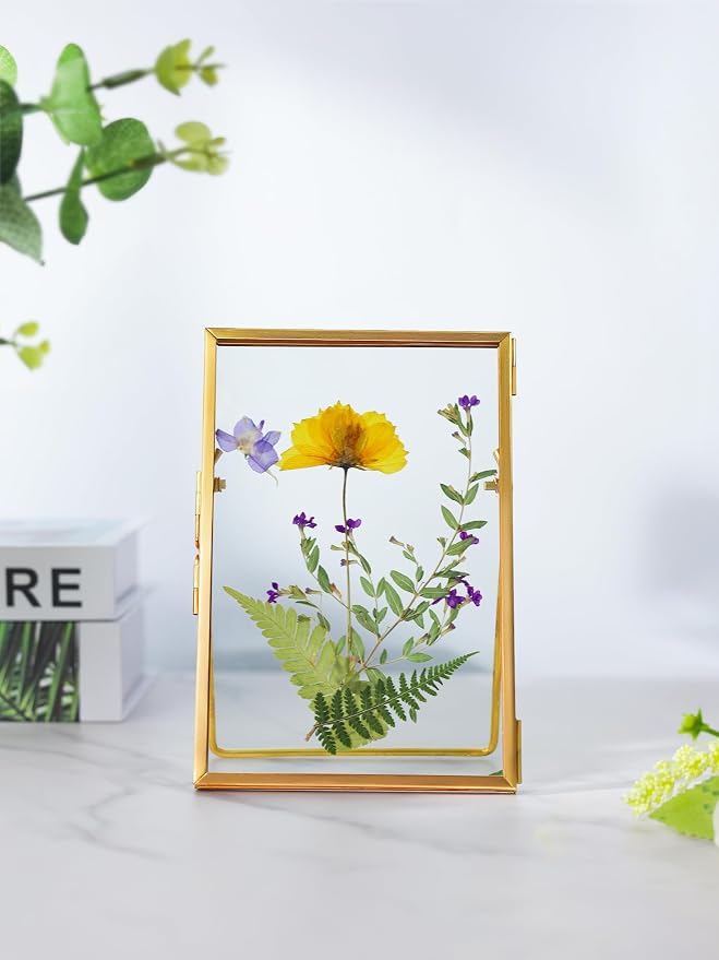 REDHUGO Glass Pressed Flower Frame Handmade, Floating Picture Frames - Image 3