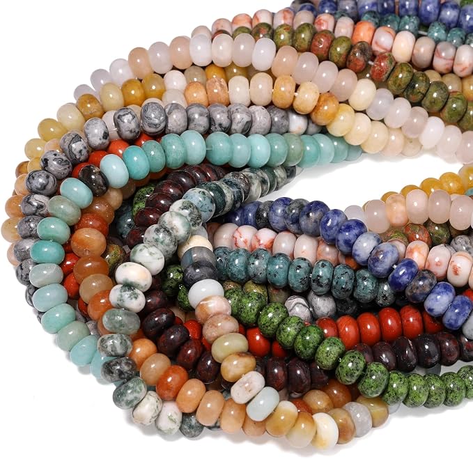 Songxi 5x8mm Natural Red Stone Rondelle Beads, Gemstone - Image 9