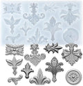 Baroque Medallion Mold for Polyclay Air Dry Clay Plaster by FUNSHOWCASE