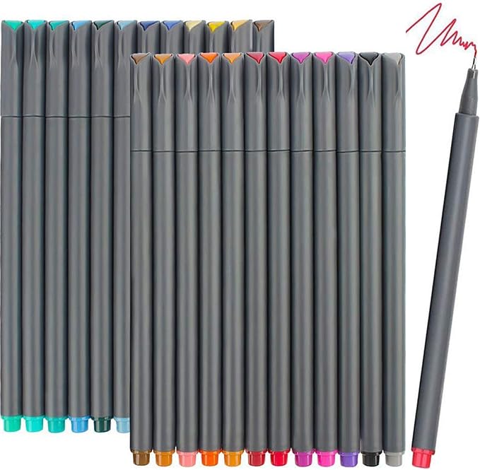 iBayam Fine Tip Pens, Micron Point 0.38mm, Note-Taking Journaling | Smooth by iBayamDirect